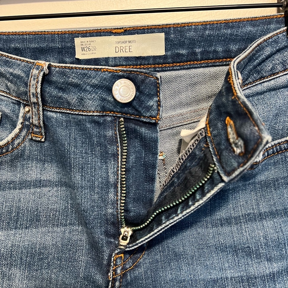 Topshop Moto Dree Frayed Hem Jeans Sz 26 - Picture 3 of 8